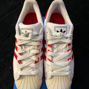 Adidas Kids White and Red Sneakers